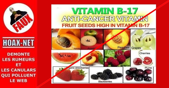 NON, la vitamine B17 ne soigne pas le cancer !