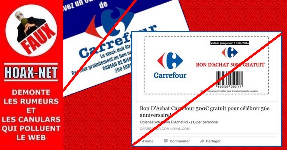Attention : Le bon d’achat de 500€ chez Carrefour est une ARNAQUE !