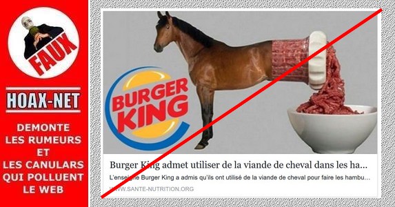 Non, Burger King n’a pas admis avoir utilisé du cheval dans ses hamburgers
