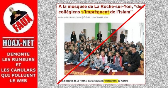 Non, les enfants du collège « Saint-Pierre aux Essarts » de La Roche-sur-YON ne sont pas endoctrinés à la mosquée