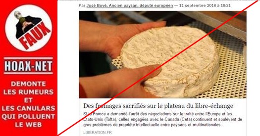 Non, la France ne sacrifiera pas ses fromages au profit du Canada