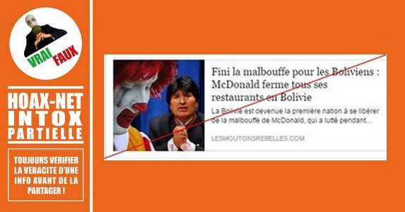 MAC DONALD a bien fermé ses franchises en BOLIVIE mais…..