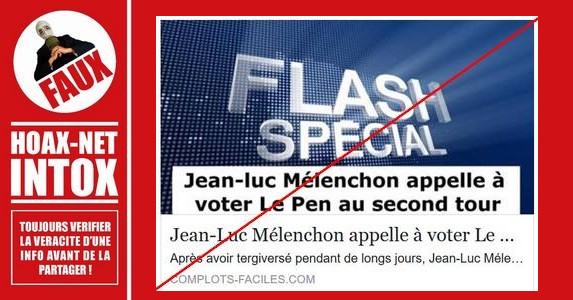 Non, Jean-Luc Mélenchon n’appelle pas à voter Le Pen au second tour