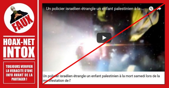 NON, il ne s’agit pas d’un policier israélien qui étrangle un enfant palestinien à mort.