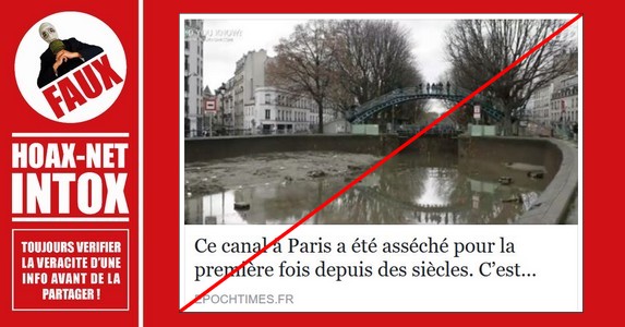 NON, le canal Saint-Martin n’a pas été asséché pour la première fois depuis des siècles.