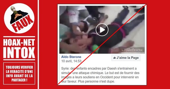 Non, ce ne sont pas des enfants encadrés par Daesh qui simulent une attaque chimique à Douma.