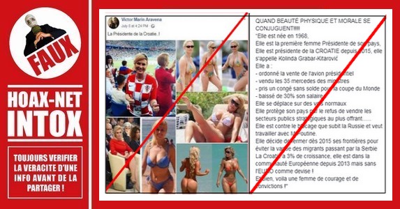 Les fausses photos en bikini de la Présidente de la Croatie aux 2 visages