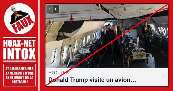 Non, Donald Trump n’a pas visité un avion Chemtrail.