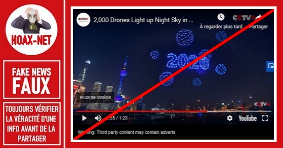 Non, Il n’y avait pas 2000 drones dans le ciel de Shanghaï le 31 Décembre 2019
