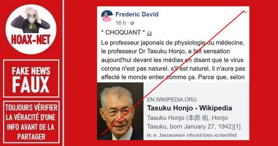 Non, le Professeur japonais Tasuku Honjo n’a jamais fait cette affirmation