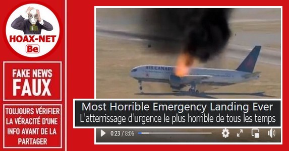 FAUX – Cette vidéo ne montre PAS « l’atterrissage d’urgence le plus horrible de tous les temps »