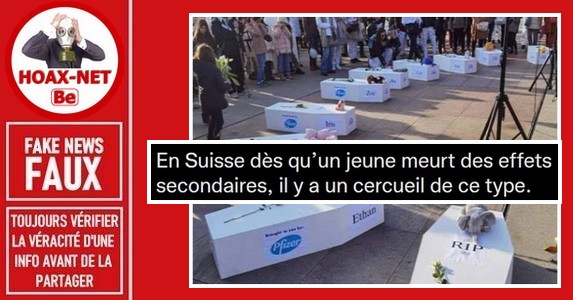 FAUX – Non, cette photo ne montre pas des cercueils d’enfants décédés d’effets secondaires d’un vaccin.