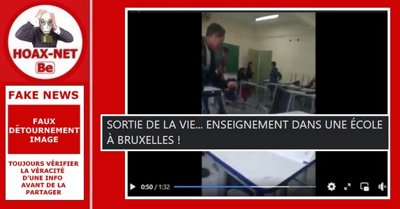 Non, la vidéo ne montre pas des élèves rebelles dans une école bruxelloise.