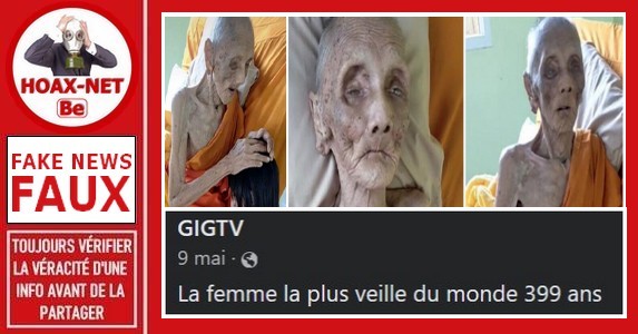 FAUX – Non, ce n’est pas une femme âgée de 163 ou encore de 399 ans encore en vie sur cette vidéo.