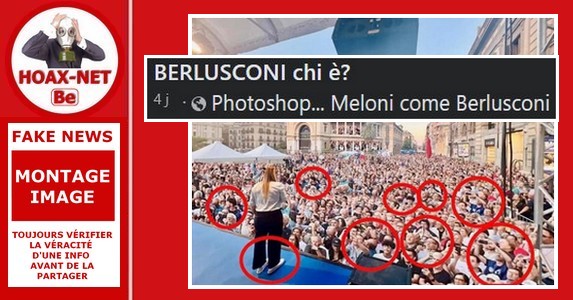 ITALIE -Non, la photo de Giorgia Meloni à Palerme n’a pas été éditée avec Photoshop ou un autre logiciel.