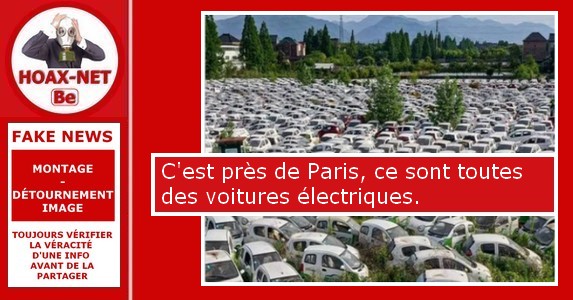 Non, cette photo ne montre pas un cimetière de voitures électriques en France.