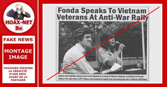 Non, John Kerry et Jane Fonda n’ont jamais été ensemble sur cette photo.