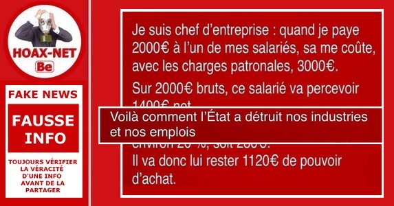 Publication tronquée sur le coût du travail en France.