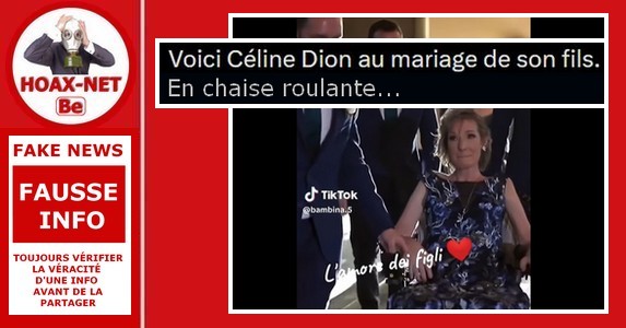 Non, cette vidéo et ces photos ne montrent pas Céline Dion en chaise roulante !