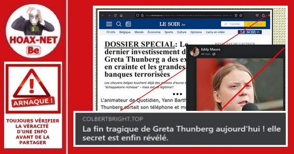 Attention à une arnaque utilisant une fausse page du média belge « Le Soir.Be ».