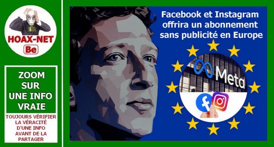 Méta : Facebook et Instagram « offrira » un abonnement sans publicité en Europe.