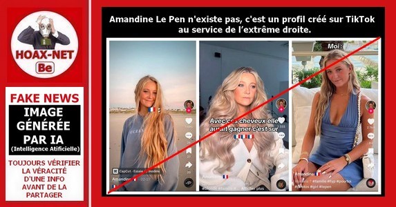 Amandine et Chloé Le Pen, Lena Marechal sont des faux profils TikTok créés par IA au service de l’extrême droite.