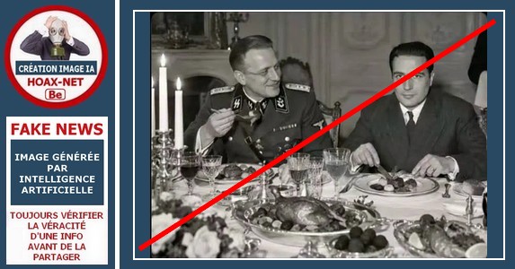 Attention cette « photo » montrant François Mitterrand dîner avec un SS est fausse.